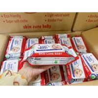 [Giá Sỉ] 1 thùng 50 gói khăn ướt Baby Wipes 80g đỏ không mùi, ăn toàn cho da