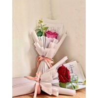 Giá sỉ 10 Bó thành phẩm 1 bông hoa nhũ (Kèm thiệp + túi đựng) giấy xốp hàn