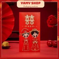 (Giá sỉ) 60 bao lì xì chữ hỉ đám cưới, trao duyên hàng dày dặn loại 1