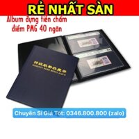 [Giá Sỉ] Album Đựng Tiền Chấm Điểm PMG gồm 10 Phơi 2 ngăn đen đựng 40 Tờ