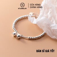 [GIÁ SỈ] Bạc S925: Vòng tay bi bạc mix charm chuông (Lắc tay bạc) HTJEWELRY PH823