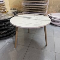 GIÁ SỈ -Bàn Trà, Bàn Bệt Tròn Ngồi Sofa màu vân đá, Chân gỗ sồi tự nhiên, Kiểu Dáng Hiện Đại Sang Trọng, FreeShip Toàn