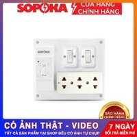 [GIÁ SỈ] Bảng điện nổi SOPOKA BN21 3 ổ cắm, 2 công tắc,1 cầu giao