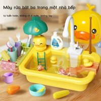 [GIÁ SỈ]  Bếp trẻ em máy rửa chén bàn cho bé nhà chơi đồ chơi vòi lưu thông chậu rửa bát 2 đến 3 tu