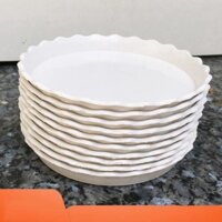 (GIÁ SỈ) Bộ 10 đĩa lót chậu hoa màu trắng đường kính 18cm