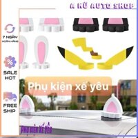 [Giá Sỉ ] Bộ 2 Miếng Dán Tai Mèo ,Tai Thỏ Dễ Thương Trang Trí Nóc Xe Ô Tô Phù Hợp Với Mọi Loại Xe