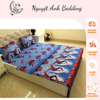 (Giá sỉ) 💘 Bộ Chăn hè Ga Gối Cotton Poly Combo 5 Món Mẫu Siêu nhân Spiderman (được chọn mẫu)