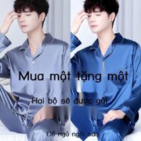 [GIÁ SỈ]  Bộ đồ ngủ cho nam, xuân thu, dài tay bằng lụa băng, mỏng mùa hè, thanh thiếu niên, cỡ lớn