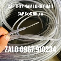 Giá sỉ Cáp bọc nhựa pvc, Cáp thép bọc nhựa ( 5ly, 6 ly, 8ly) Cuộn 100m - capthepnamlongchau