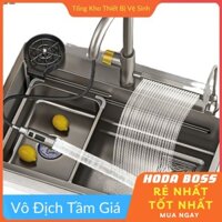 [GIÁ Sỉ ]Chậu rửa bát 1 hố đúc HODABOSS kích thước 60x45cm,  Bồn Rửa Chén 1 Ngăn mạ tĩnh điện titan Tặng chậu nhỏ