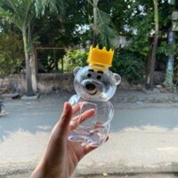 Giá Sỉ Chỉ Từ 1 Bành 60 Chai Nhựa Đựng Trà Sữa Hình Gấu Dâu 450ml - Bình đựng trà sữa hình gấu cute
