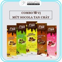 Giá sỉ- Combo 10H Mix đủ vị Kẹo socola sữa 50% Cacao Figo NHÂN MỨT Dâu, Mattcha, Xoài, Sầu riêng siêu ngon, Ăn vặt ngon