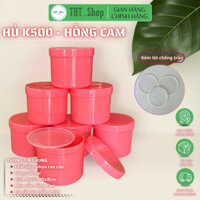 [Giá sỉ] combo 20 hũ đựng kem body cao cấp 500gr (k500)-có nắp lót chống tràn-màu hồng cam