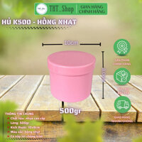 [Giá sỉ] combo 50 hũ đựng kem body cao cấp 500gr (k500)-có nắp lót chống tràn-màu hồng
