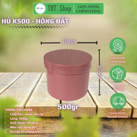 [Giá sỉ] combo 50 hũ đựng kem body cao cấp 500gr (k500)-có nắp lót chống tràn-màu hồng đất