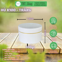 [Giá sỉ] combo 50 hũ đựng kem body cao cấp 100gr (k100)-có nắp lót chống tràn-màu trắng