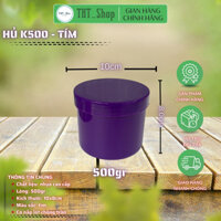 [Giá sỉ] combo 50 hũ đựng kem body cao cấp 500gr (k500)-có nắp lót chống tràn-màu tím