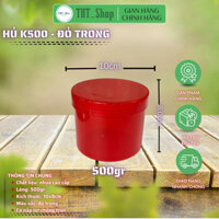 [Giá sỉ] combo 50 hũ đựng kem body cao cấp 500gr (k500)-có nắp lót chống tràn-màu đỏ trong