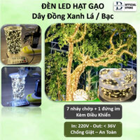 💥Giá Sỉ💥 Đèn Led Hạt Gạo Dây Đồng Xanh Lá 20-200m in 220V out <36V, USB, Pin Led Fairy Light Quấn Trang Trí Cây Thông