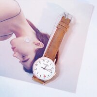 Giá sỉ Đồng hồ thời trang nữ Candycat dây nhung mặt số trái tim siêu đẹp MS900 - Dây nâu