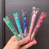 [Giá Sỉ] Hộp 12 Bút Máy Xóa Được Hình Thỏ Ngòi Êm, Bút Mực Tẩy Được Tặng 12 Ống Mực / Hộp