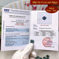 GIÁ SỈ - Mặt cỏ 4 lá may mắn ngọc phỉ thuý jadeit, mặt đá phong thuỷ hợp mệnh thuỷ và mệnh mộc