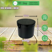 [Giá sỉ + miễn ship] combo 50 hũ đựng kem body cao cấp 500gr (k500)-có nắp lót chống tràn-màu đen