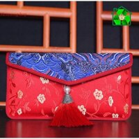 [Giá sỉ] Phong bì đỏ đám cưới, nạp tài Vải Gấm Cao cấp Sang Trọng có dây đeo