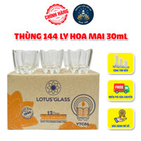 [GIÁ SỈ] Thùng 144 Ly Hoa Mai (Ly Không) Tặng Tim Nến, Ly Thủy Tinh Làm Nến Bơ Cúng Phật