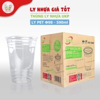 [Giá sỉ] Thùng/1000 cái Ly Nhựa Trong Suốt PET 590ml Uy Kiệt. Loại Dày UKP.