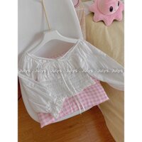 [GIÁ SỈ]Áo Croptop Sơ Mi Bo Chun-Áo Sơ Mi Kiểu Buộc Nơ Ngực(ảnh Thật, Video)
