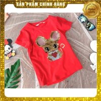 [GIÁ SỈ]Áo phông cộc tay Hm bé gái 2-10 tuổi hình chuột đính cườm hàng xuất xin sò
