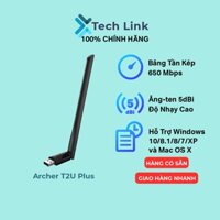 Giá siêu sốc [Hỏa tốc] Bộ Chuyển Đổi USB Wi-Fi TP-Link Archer T2U Plus Băng Tần Kép Độ Lợi Cao Chuẩn AC600