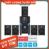 Giá siêu sốc Loa vi tính 5.1 kiêm Bluetooth USB thẻ nhớ Bosston T3800-BT 45W led RGB 7 màu, nguồn 220V (Đen)