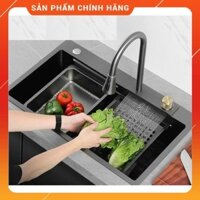 Giá siêu tốt, Chậu rửa bát 1 Hố KENISI Inox 304 ,bồn rửa chén 1 ngăn lớn Nano chống xước kèm chậu nhỏ, thớt, xi phông