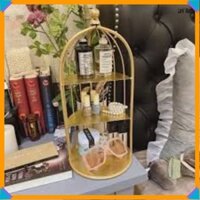 Giá siêu tốt Kệ để mỹ phẩm hình lồng chim cao cấp mạ vàng, sơn tĩnh điện không gỉ