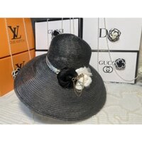 (Giá sỉ)Mũ cói đi biển kiểu chuông gắn hoa sang trọng