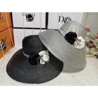 (Giá sỉ)Mũ cói đi biển kiểu chuông gắn hoa sang trọng