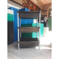 (GIÁ SỐC) Bộ Khay Nhựa 3 Tầng Nuôi Cá, Trồng Rau 65x42x16 - Chân Màu Xám