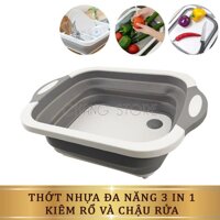 {Giá Sốc} Chậu Nhựa Kiêm Thớt Đa Năng 3 In 1 Kiêm Chậu Rửa, Rổ Đa Năng, Thớt Siêu Tiện Dụng