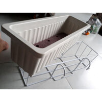 (GIÁ SỐC) Combo 02 Bộ chậu nhựa trồng rau và kệ treo ban công màu trắng 63.5cm x 22cm x 19cm