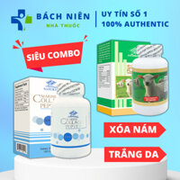 (Giá Sốc) Combo Collagen Thủy Phân Marine Collagen Peptide + Nhau Thai Cừu Sheep Placenta Nuhealth tiêu nám, trắng da