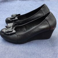 [Giá sốc] DA BÒ THẬT Giày búp bê nữ đế cao 5cm - 07