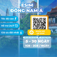 [GIÁ SỐC] eSim Du Lịch 5 Nước ĐNÁ - 3GB/Ngày - Singapore, Malaysia, Indonesia, Thailand, Vietnam - Tốc độ cao