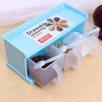 [GIÁ SỐC] Hộ Gia Đình Hộp Đựng Gia Vị Bộ Ngăn Kéo Nhựa-Loại Muối Bột Ngọt Hộp Gia Vị Lọ Gia Vị Nhà