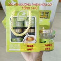 🔥Giá sốc🔥Green Bird Yến Sào Đường Phèn Hữu Cơ Lốc 5 hũ*42gr