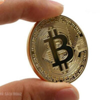 Giá sock lấy tương tác Đồng xu bitcoin mạ vàng 24k may mắn, quà lưu niệm, quà tặng + Hộp đựng