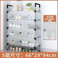 (giá sốc)Kệ Inox 5 Tầng Có Vách Ngăn Chắn Bụi, Giá Inox Để Giày Dép 5 Tầng Có Nắp Đậy, Tủ Giày Thế Hệ Mới