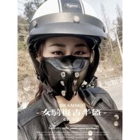 [GIÁ SỐC]Retro Nhật Bản Đạp Điện Xe Máy Đi Xe Nam Harley Mũ Bảo Hiểm Nửa Muỗng Mũ Bảo Hiểm Bê Mũ Nữ Mùa Hè