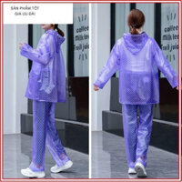 (giá tại kho) Áo Mưa Chấm Bi Bộ Nam - Nữ (Kèm Mũ)